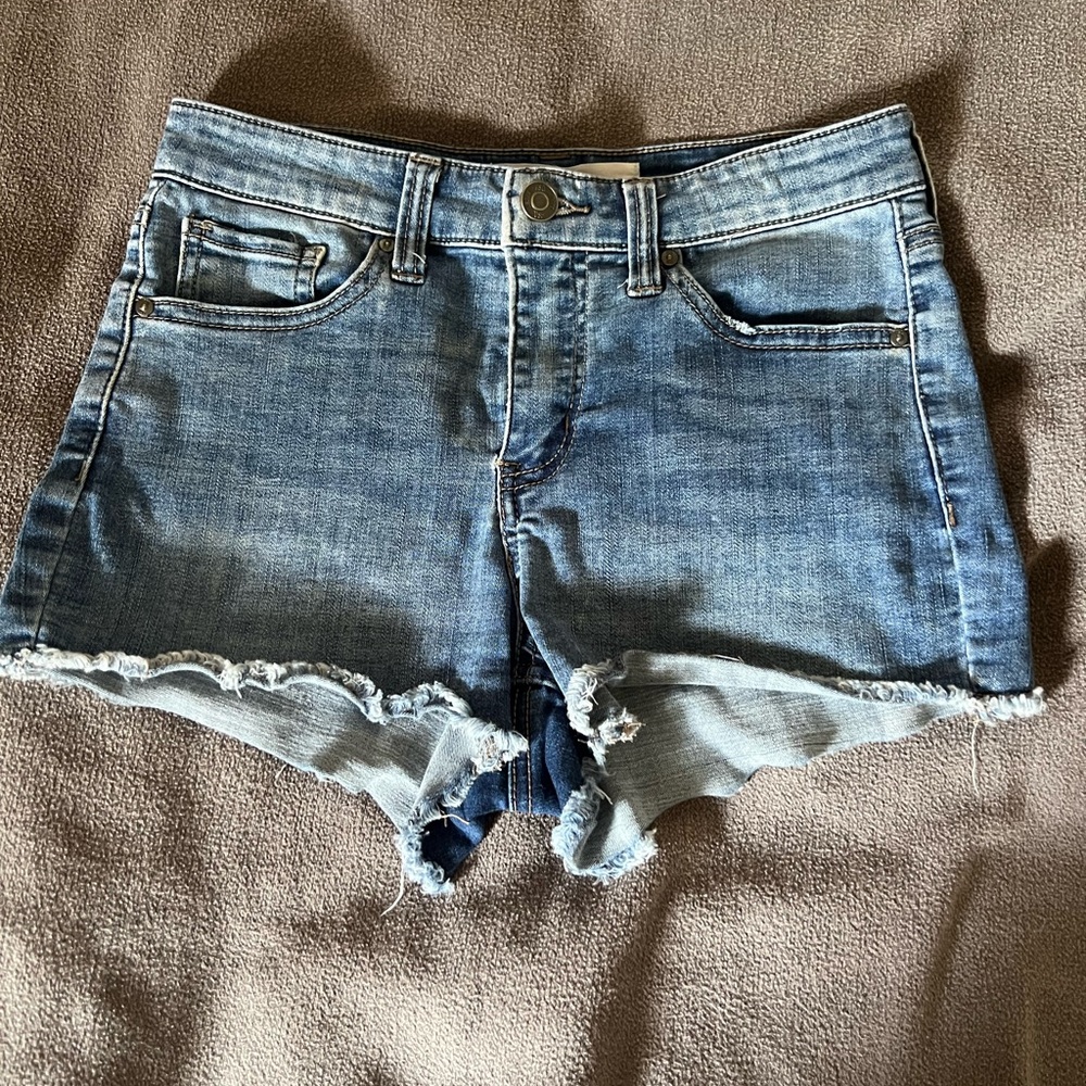 RSQ Blue Jean Shorts with Frayed Hem